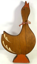 Vintage Stained Hand Painted Wooden Goose Folk Art Hand Made 18