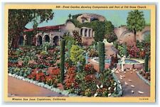 1950 Mission San Juan Capistrano San Diego California CA Posted Birds Postcard picture