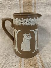 Victorian Era Dudson Brothers England Brown & White Jasperware Small Pitcher picture