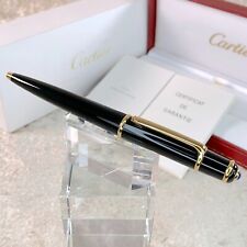 Cartier Ballpoint Pen Diabolo Black Resin 18K Gold Finish w/Box&Papers picture