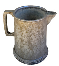 French Country Farmhouse Decor Primitive Pewter Tankard Water Beer Pitcher M21 picture