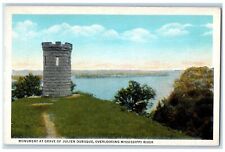 c1950's Monument Grave Of Julien Dubuque Mississippi River View Iowa IA Postcard picture
