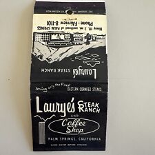 Vintage 1950s Laurye’s Steak Ranch Palm Springs CA Matchbook Cover picture