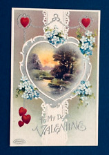 1911 BB London Germany Embossed Silver Gilded Valentine Postcard r9 picture