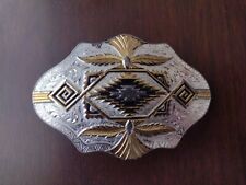 Montana Silversmith Belt Buckle Silver Gold Black Engraved Western Gunmetal picture