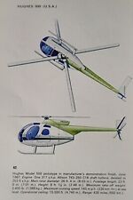 NICE ~ Hughes 500 Helicopter Information Picture Collectible Article picture