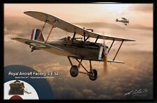 Royal Aircraft Factory S.E.5a Original Camouflaged Wing Linen Relic by Ron Cole picture