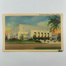 Postcard Kansas Topeka KS Municipal Auditorium Theater 1940s Linen Unposted picture