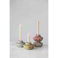 Storied Home Tealight/Taper Holder Terra-Cotta w/Wax Relief Dot Color(Set of 4) picture