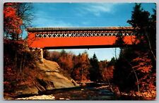 Old Covered Chiselville Bridge East Arlington Vermont Fall Autumn VNG Postcard picture
