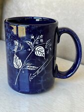 Gwen Frostic Artist Coffee Mug, Cup, Dark Blue, Nature, Butterfly Flowers Leaves picture