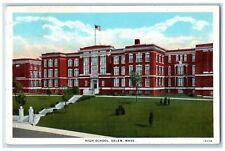 1932 High School Building Street View Salem Massachusetts MA Vintage Postcard picture