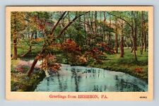 Heshbon PA, Scenic Greetings, River, Woods, Pennsylvania, Vintage Postcard picture