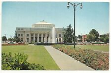 Postcard CA Stockton California Memorial Civic Auditorium Old cars picture