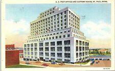 1947 St. Paul Minn. U.S. Post Office and Customs House Linen Postcard 13-20 picture
