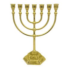 7 Branch Menorah Candle Holder Jerusalem Temple 12 Tribes of Israel Menorah G4G2 picture