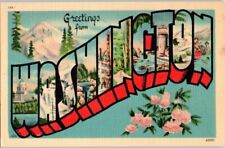 1930s Large Letter Greetings from Washington Postcard picture
