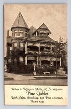 Niagara Falls NY-New York, Pine Gables, Advertising, Antique Vintage Postcard picture