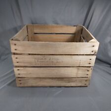 Authentic Vintage Wood Slat Crate WI Apple Orchard Bushel Box Natural Rustic picture
