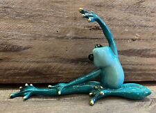 Frog Blue Yoga Stretches Polyresin Statue 8
