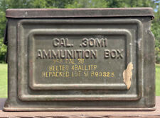 ORIGINAL WW2 REEVES U.S. FLAMING BOMB .30M1 AMMO AMMUNITION BOX picture