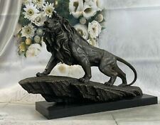 Lion Lioness Leo Pride African Safari Jungle Art Cat Lover Bronze Marble Figure picture