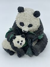 Vintage Panda And Baby Anthropomorphic Resin Wild Life Statue  picture