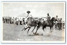 c1940's Buck Wyatt Bull Riding Rodeo RPPC Photo Unposted Vintage Postcard picture