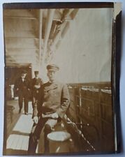 1903 Real Photo Man Seating in Suit and Hat Two People Chatting picture