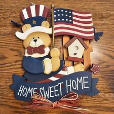 2003 Avon Home Sweet Home Patriotic Bear 4th of July 3D Hanging for Wall Or Door picture