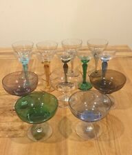 Set of 14 Vtg Harlequin glasses Twisted Stem Wine/sherry/liqueur/Shot glasses70s picture