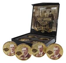 Harley-Davidson Founding Fathers Collector Coin Set - Gold Plated Coins picture