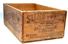 Vtg SUNSWEET PRUNES APRICOT San Jose CA EARLY ADVERTISING WOODEN BOX CRATE 25 Lb picture