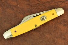 MOORE MAKER MADE IN USA by QUEEN CUTLERY CO YELLOW STOCKMAN KNIFE MATADOR TEXAS picture