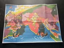 1941 JAPAN INDIA MAP ANTI BRITISH PSY WAR WARSHIP CHURCHILL PROPAGANDA POSTER A7 picture