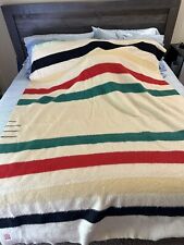 HUDSON'S BAY 4-POINT BLANKET 1920-30s SMALL RED LABEL WOOL HUDSON RARE VINTAGE picture