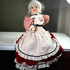 Vintage Mrs. Claus Plug In Sitting Moves Her Arms and Head Motion Doll Christmas picture