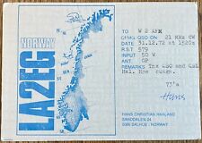 QSL Card - Salhus, Norway - Hans Christian Haaland - LA2EG - 1972 - Map Postcard picture