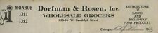 1933 CHICAGO ILLINOIS DORFMAN & ROSEN WHOLESALE GROCERS INVOICE 31-3 picture