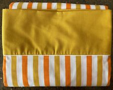 Vintage Penneys Double Flat Sheet, orange, white, gold, 81