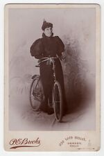 1890s Cabinet Card of a Woman and her Safety Bicycle - Denver, Colorado picture