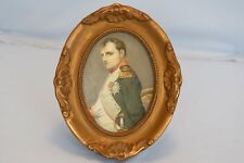 Antique Framed Color Lithograph French Emperor Napoleon Bonaparte Waterloo picture