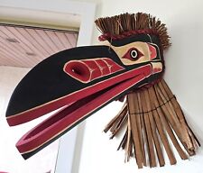 Northwest coast native  hand carved RAVEN Mask authentic Canada Indigenous  art picture