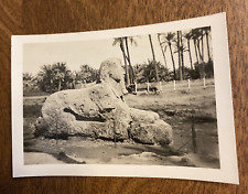1940s Ancient Sphinx Statue Monument Saqqara Egypt Africa Real Photo P9o4 picture