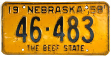 Nebraska 1958 Old License Plate Man Cave Vintage Garage Merrick Co Collectors picture