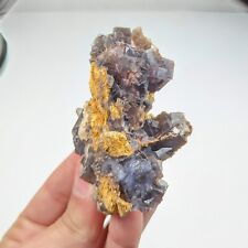 Natural Dark Purple Phantom Small Sizes Cubic Fluorite Crystals Matrix, 125g picture