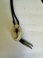 Vintage Real Scorpion Bolo Tie Acrylic Lucite Oval 2.25
