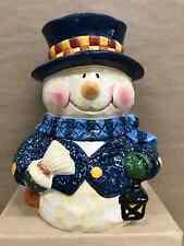 Whimsical Holiday Snowman Holding Broom And Lantern 10