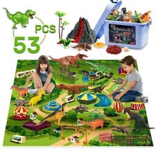 Large Deluxe Wisairt 53-Piece Realistic Dinosaur Play Set Activity Mat Container picture