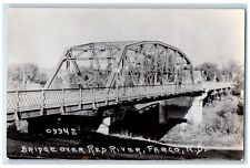 c1940's Bridge Over Red River Fargo North Dakota ND Vintage RPPC Photo Postcard picture